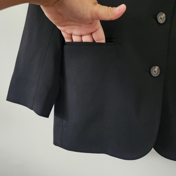 Everlane The 80s Blazer Padded Shoulder Oversized Single Breasted Work Black 2 - Picture 6 of 16